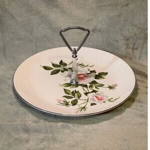 Vintage Crooksville USA Rose Design Porcelain 9 1/4" Serving Plate (1950s)